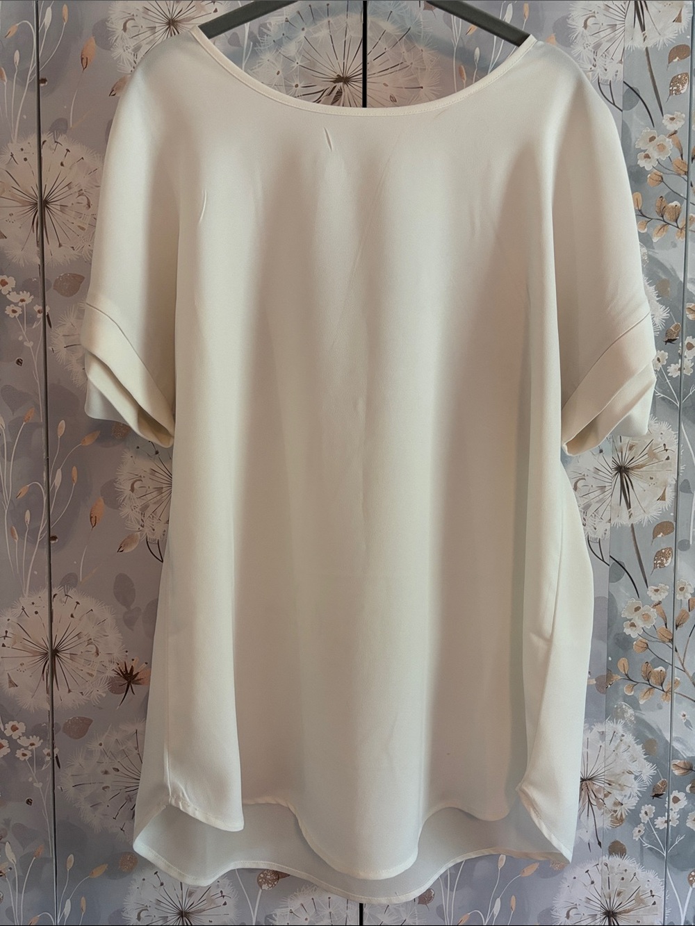 Zenana Outfitters Cream Short Sleeve Boatneck Tunic